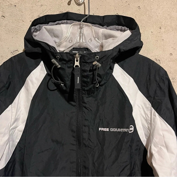 Free Country Radiance Women’s Black White Jacket Size M Rain Performance Hooded - Picture 2 of 7